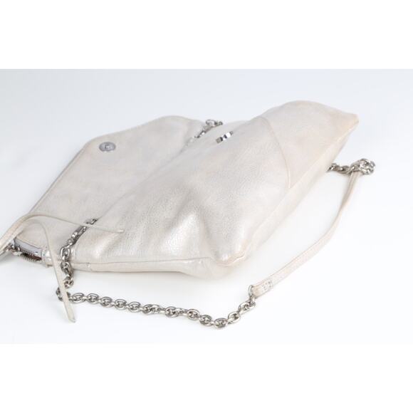 Hobo International Jessa Metallic Gray Leather Convertible Shoulder Bag Clutch - Picture 7 of 10